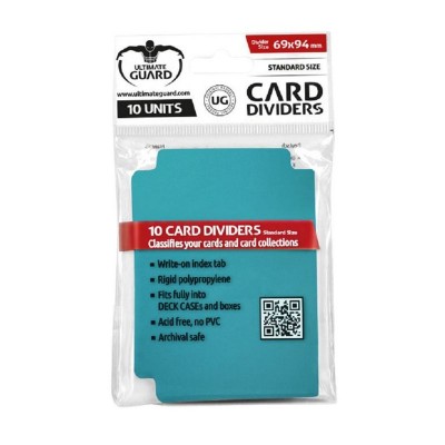 Ultimate guard 10 intercalaires pour cartes card dividers taille standard bleu pétrole  Ultimate Guard    870090